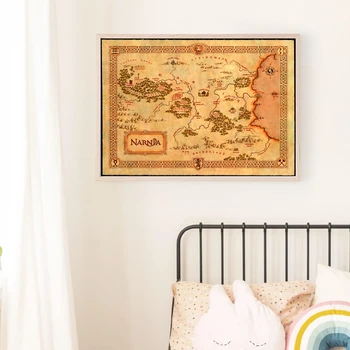 Narnia Zemljevid Plakat Chronicles Of Narnia Natisne Vintage Slogu, Fantazije, Zemljevidih, V Slikah, Platno Slikarstvo Sobi Doma Dekor Stenski Dekor