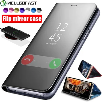 Ogledalo Flip Primeru Telefon za Poco X3 NFC Xiaomi M3 Redmi Opomba 10 9 9 9C 8T 8 9T 9A 7A Mi 11 10 10T Max Pro Lite Coque Pokrov