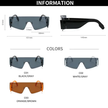 Moda Ravno Top Sončna Očala Ženske, Moške Blagovne Znamke Oblikovalec Velik Okvir Rimless Sončna Očala 2021 Prevelik Enega Kosa Očala Gafas Uv