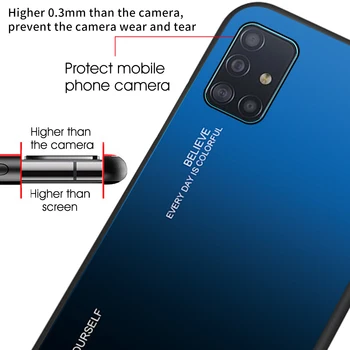 Gradient Steklo Ohišje Za Samsung Galaxy A71 A51 Mobilnega Telefona Primeru 71 51 A715 A515 Luksuzni Zaščitna Coque Shockproof Primeru Capa