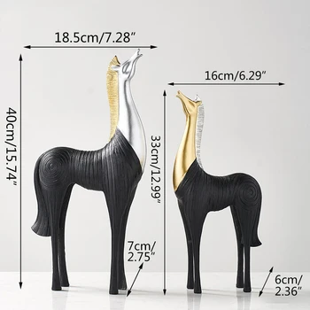 Nordijska Pogodbeno Črni Konj Skulpture Živali Kip Sodobne Umetnosti Figur Okras Doma Dekoracijo Pribor Soba Dekor