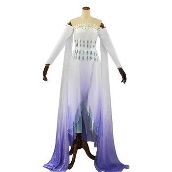 2020 Snow Princess Elsa Cosplay Kostum Belo Obleko Elegantno zabavo za noč Čarovnic Visoko Kakovostne Ženske Obleko brezplačna dostava