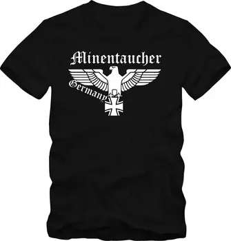 Bundeswehr Moški T-Shirt Wehrmacht mine Potapljač T-shirt Kratek Priložnostne harajuku prevelik majica s kratkimi rokavi