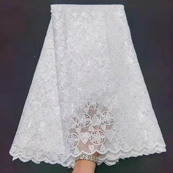 5yards tiste bele barve guipure čipko tkanine dobre kakovosti vodi topen čipke tkanina za ženske obleke DP6191