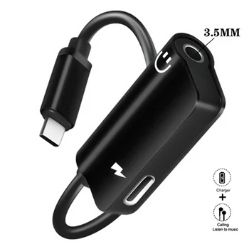 USB C do 3,5 mm izhod za Slušalke Adapter 2 v 1 pritisnite C, da AUX Priključek USB C Slušalke z kontrolnika za Glasnost za Huawei Samsung Xiaomi