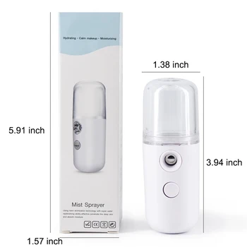 Prenosni Nano Mist Škropilnica Mini 30ml Nano Mister USB, Baterije Strani Obraza Obraz, Telo Parnik Vlažilno Nego Kože Vlažilnik