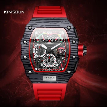 Kimsdun Luksuzne Modne Moške Quartz Kronograf Watch Kakovosti Poslovanja Vojaške moška Ura Silikonska Kul Moške Zapestje montre