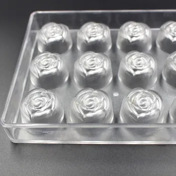 Jasno, Trde Plastike Rose Oblikovan Polycarbonate PC Čokolada Plesni DIY Jelly Rose Oblikovan Čokolada Plesni Majhno Torto Plesni #30