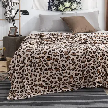 Klasična Leopard Tiskanja Odejo Poliester Zimsko Odejo Stanja Odejo Posteljnina Kavč Mehko Spalna Odejo, Toplo Odejo