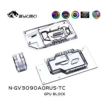 Bykski GPU Blok Z Aktivno plovnih poteh Backplane Vodno Hlajenje Hladilnik Za GiGabyte RTX 3090 3080 Aorus Master N-GV3090AORUS-TC