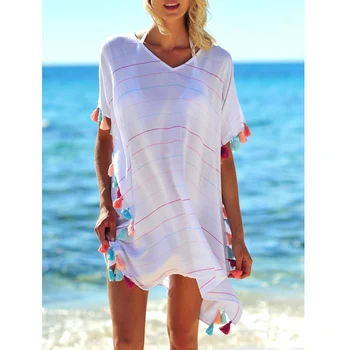 Ženske Poletne Plaže Plažo Kritje Za Kopanje Šifon Obleko Kopalke Bikini Obrabe