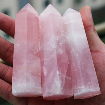 2020 Nov Vroč Modni Naravnih Rock Rose Quartz Crystal Točke Zdravilni Kamen Čiste Barve Obelisk Palico Roza 40-100 MM
