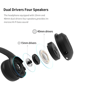 5.0 Bluetooth Slušalke z Dvojno Vozniki Štirimi Zvočniki Globoko Hifi Auriculares Čepkov Brezžične Slušalke 67h Delo Glasbo, Slušalke