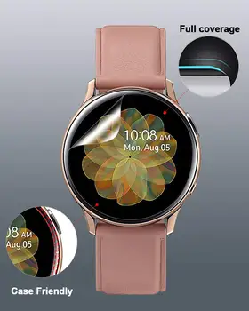 2pcs Polno Ukrivljeno Zaščitno folijo za Samsung Galaxy Watch Aktivna 2 40 mm 44 mm Kaljeno PET Mehko 3D Screen Protector za Aktivne
