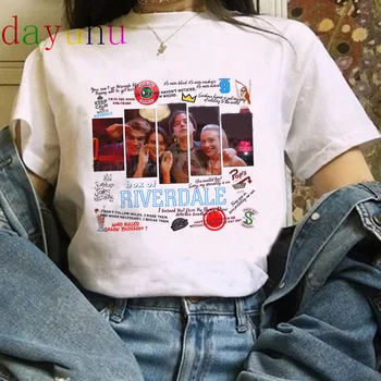 Južna Stran Serpents Riverdale Smešno Risanka Majica s kratkimi rokavi Ženske Harajuku Kača Graphic T-shirt 90. letih Moda Tshirt Anime Vrh Tee Ženski
