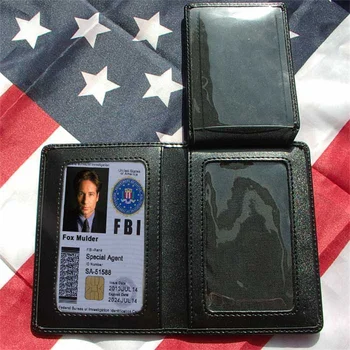 Cosplay X-Datoteke Fox Mulder Izkaznico, Osebno Izkaznico Značke FBI Dokumentov Usnje Primeru, da Imetnik Izkaznice Vožnje Denarnice Imetnik Darilo
