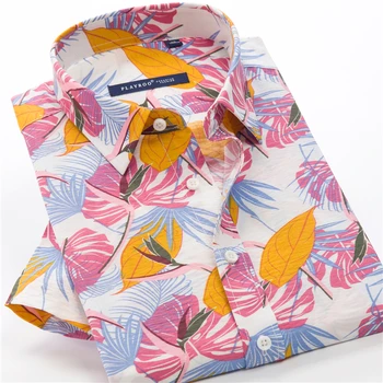Klasični Slog, Velikost 5XL 6XL 7XL 8XL 10XL Moške Cvetlični Majica Poletje Moda Priložnostne Hawaiian Beach Kratka sleeved Majica