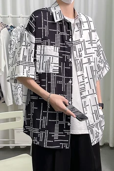 2021 poletje novo Hong Kong slogu velikih velikosti kratka sleeved M-3XL moških in žensk razrezana majica fashion vse-tekmo, moške srajce