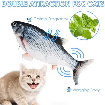 30 CM Mačka Igrača Ribe USB Električnih Polnilnih Simulacije Ples Skoki Gibljejo Kekec Ribe Mačka Igrače Elektronske Ribe Igrače Za Mačke