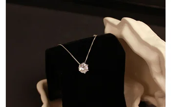 925 Sterling Srebrna Ogrlica Srčkan Moda Bleščeč Diamant, Cirkon Obesek Ogrlice Darilo za Valentinovo