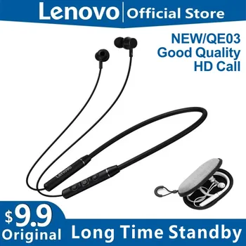 Original Lenovo QE03 V5.0 Brezžični Neckband Bluetooth Slušalke Športne Stereo Čepkov Magnetni Slušalke Slušalke za Android iOS