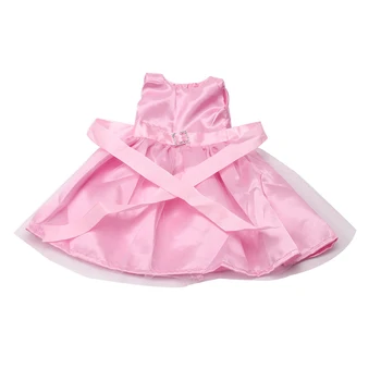 Lutka obleko lepo punčko roza princesa obleko igrača primerna oprema 18-inch Dekle lutka in 43 cm baby doll c74
