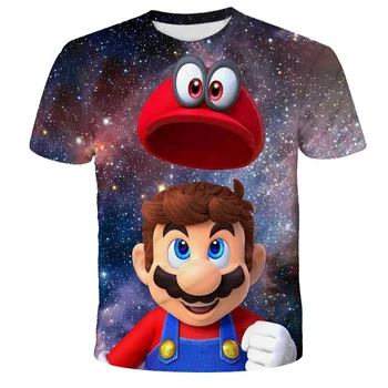 New Mario Bros T-shirt Mario Fant T-shirt Otroci Dekle T-shirt Kratek Rokav Harajuku Slogu Mario Rojstni dan Čudne Stvari,