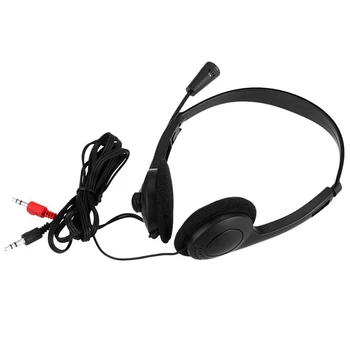 3,5 mm Žične Stereo Slušalke šumov Slušalke z Mikrofonom Nastavljiv naglavni Trak za Računalnik Prenosnik Namizni Slušalke