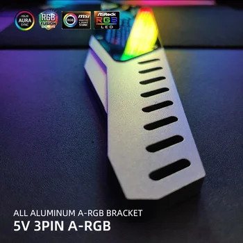 RGB Aluminija Video Kartic Nosilec Prilagodite VGA Imetnik Osebne Prilagoditve A-RGB Horizental GPU Podporo Kovinski AURA 12V MOD