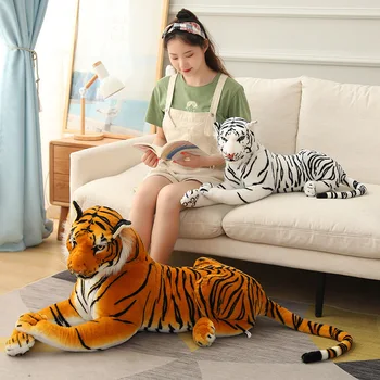 50-110 cm Veren Tiger Plišastih Igrač Divji Divje Živali Simulacije Bela Rjava Forest King Lutka Otroci otroški Rojstni dan Darila