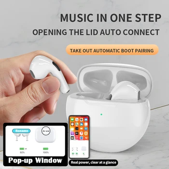 Airbuds 6 TWS Slušalke Brezžične Bluetooth Slušalke Dotik za Nadzor Stereo Bas šumov Šport Slušalke Za iPhone, Samsung