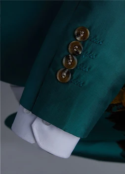 Moške obleke Jeseni Leta 2020 Moda Cvet tiskanja Britanski stil 2 kos jopič z hlače set Poroko, stranka Obleko maturantski Jopičem obleko