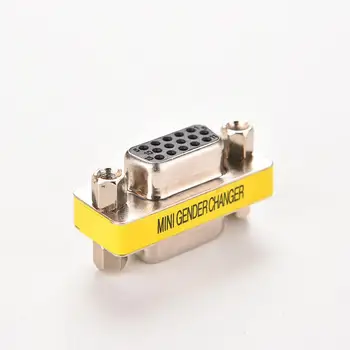 1pcs 15 pin D-Sub HD VGA SVGA Ženski Ženski MINI Gender Changer Adapter PC VGA Ženski Konektor F/F Kabel Podaljša Pretvornik