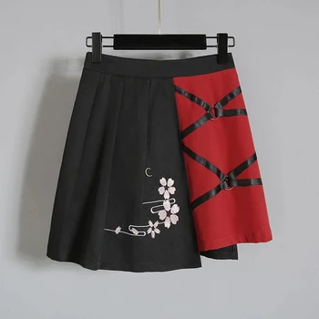 Anime Poletne ženska Oblačila Japonski Rdeči Trak Dekle Lolita T-shirt Kratek Krilo Set za Odrasle Fox Hanfu Oblačenja Noša