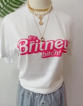 Prevelik T-shirt Britney Spears T Shirt je to Britney Poletje Kratek Rokav Priložnostne Tee Shirt Pismo tiskanje harajuku majica s kratkimi rokavi