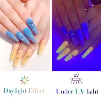 Novih 10 Zvitkih Fluorescentna Nail Art Folije Prenos Nalepke Nastavite Pisane Nail Art Decals DIY Nohti Dekor Manikura Pribor Orodja