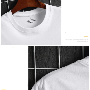 Moške Bombažne Majice Kratek Rokav T-shirt Plus Velikost Vrhovi Tee Človek Poletnih Oblačil 2021 Moški Modni Dno Vrhovi okoli Vratu Tee