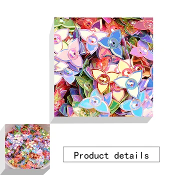 1000pcs Mešajo barvni Trikotnik cvet Obliko PVC svoboden Tiste Bleščice Paillettes za manikuro/šivalni/poročni dekoracijo, konfeti