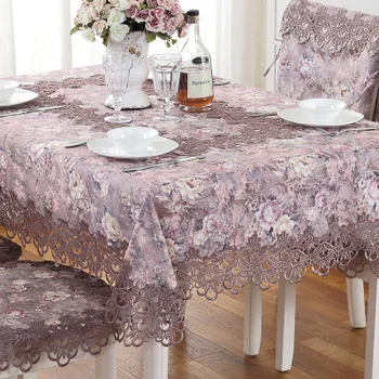 Evropski klasično čipke vezenim prtom tabela vijolično mizico krpo kritje cvet brisačo tabela zastavo stol kritje HM1359