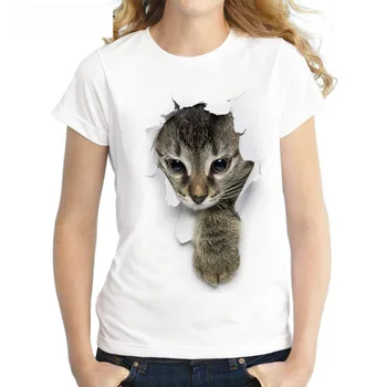 2020 3D Mačka Tiskanja Harajuku majica s kratkimi rokavi Ženske Poletje Priložnostne Kratek Rokav O-Vratu T-Shirt Poceni Kitajska Oblačila Moda za Ženske