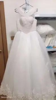 Fansmile Vestidos de Novia Backless Žogo Obleke Til Poročne Obleke 2021 Princesa Haljo De Mariee Poroko Neveste Obleko FSM-523F