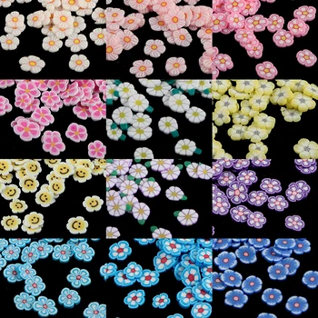 Daisy Cvet Polimerne Gline Rezine Nail Art Okraski Majhne, Luštna 3D Češnje Cvetovi Sequins Za slovenščino Japonsko Manikuro Dodatki