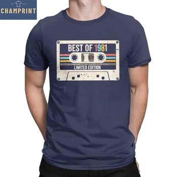 Kul Najboljši 1981 Limited Edition Letnik Kaseta T-Shirt Moške Bombažne Majice s kratkimi rokavi 40. Darilo za Rojstni dan 40 Let Tee Shirt Oblačila