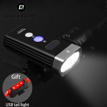 ROCKBROS 1800LM Izposoja Kolesarske Luči Žarometov USB Polnilne Kolo Krmilo, Sprednje luči 5200mAh Moči Banke IPX6 Nepremočljiva