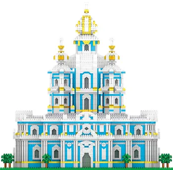 3737Pcs Mini ruske Arhitekture Smolny Samostan Blok Nastavi 3D Cerkev Mesto Landscrape Diamond Stavbe Opeka Igrače Za Otroke