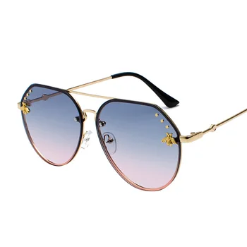 Bee Fashion Star slog urh-oblikovan velik okvir sončna očala barva film sončna očala za moške, ženske očala ženske mode
