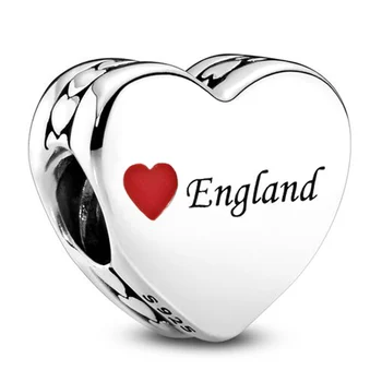 DIY Čare, Anglija, Škotska Wales Goddaughter Devica Čast, Ljubezen Srce 925 Sterling Srebrni Biseri Fit Modni Nakit Zapestnica