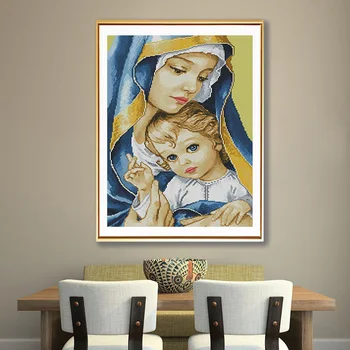 5D Diamond Slikarstvo Celoten Kvadratni Verske Madonna & baby DIY Vezenje Navzkrižno Šiv Okrasnih ikono Diamond Mozaik Sliko