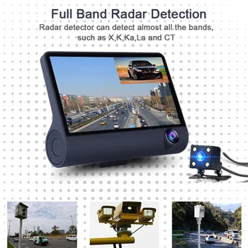 3 V 1 Radar Avto Dvr Gps Tracker 4.0 Palčni 3 Način, Fotoaparati, Video Snemalnik Radar Detektor Dashcam Kamere Ruski Glas