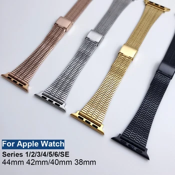 Novo Watchband Za Apple ura Pas Trak iz Nerjavnega Jekla Kovinska Zapestnica Za iWatch Serija 1 2 3 4 5 6 SE 44 42mm 40 mm 38 mm